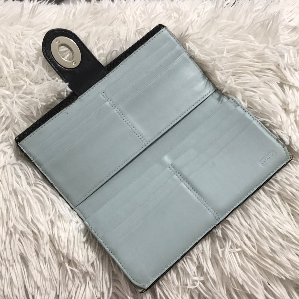 Black Snake Print Coach Wallet - Picture 5 of 8